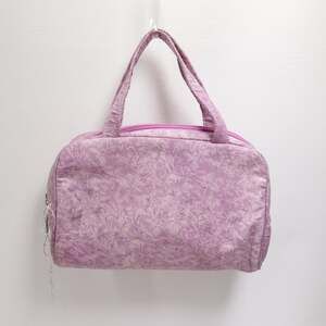 Once Upon A Rose 2 Pc Set Cosmetic Makeup Bag Pink Schimmer Zipper Sequin Lined